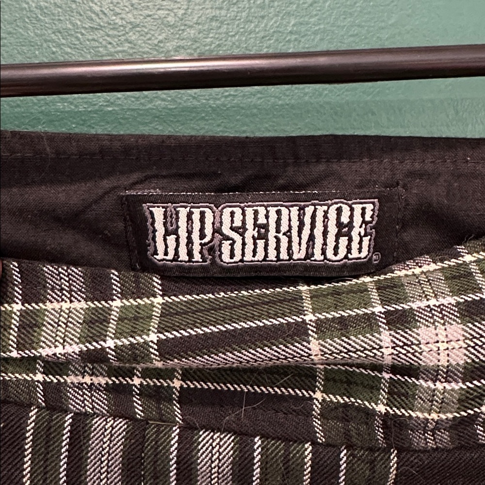 Lip Service Green & Black Plaid Pleated Mini Kilt - Picture 2 of 4